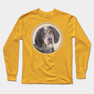 Bluetick Coonhound Painting - Cute Original Dog Art Long Sleeve T-Shirt